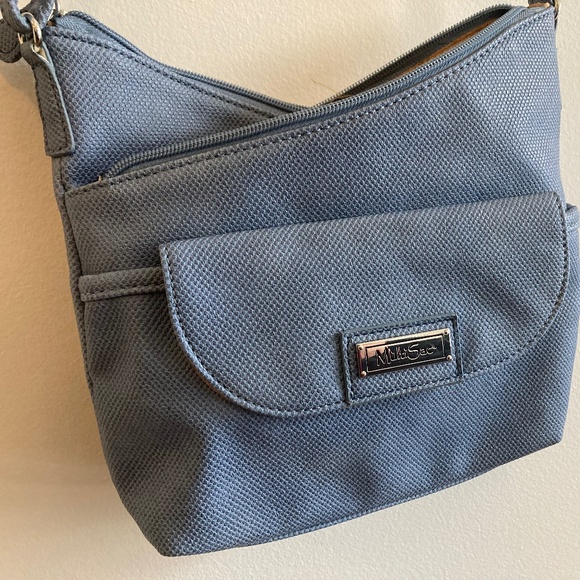 MultiSac Light Blue Crossbody Bag with Front Pocket & Adjustable Strap - Picture 1 of 9